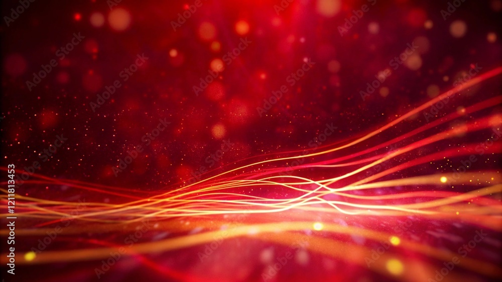 Poster abstract luxury red background with wave and particle. modern abstract banner for elegant presentati