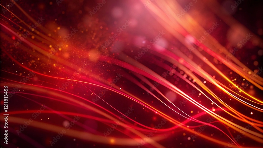 Poster abstract luxury red background with wave and particle. modern abstract banner for elegant presentati