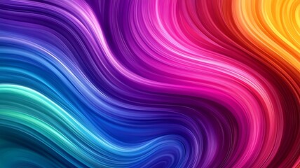 Obraz premium Abstract Colorful Swirling Wave Lines Design