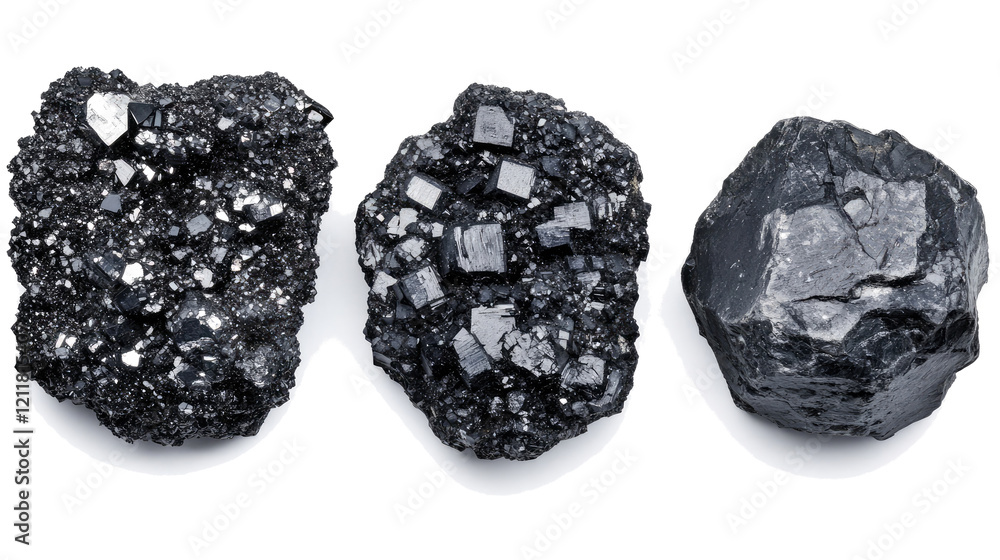 Poster heavy rocks collection on transparent background generative ai
