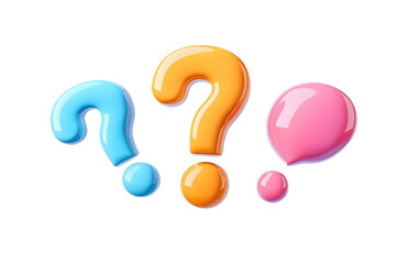 Cartoon question mark and exclamation point, chat mark, 3d rendering.