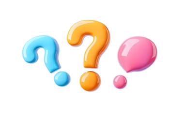 Cartoon question mark and exclamation point, chat mark, 3d rendering.