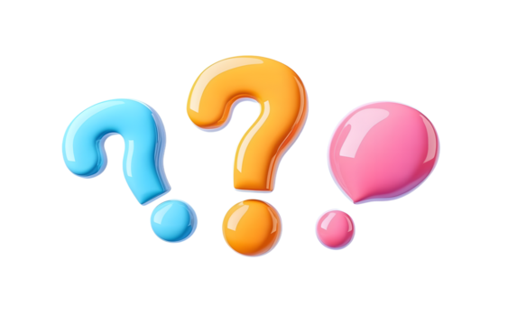 Cartoon question mark and exclamation point, chat mark, 3d rendering.