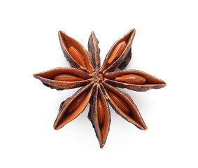 Anise star on white background