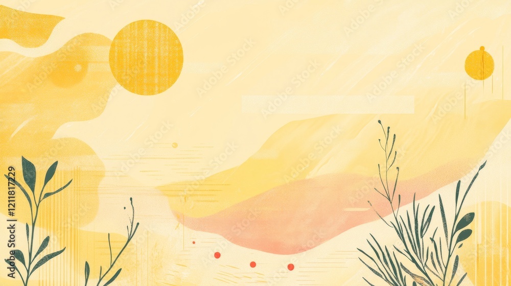 Poster abstract nature background with soft colors and minimalist design