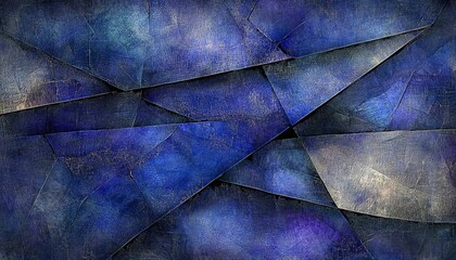 Abstract Blue Geometric Textured Canvas Art