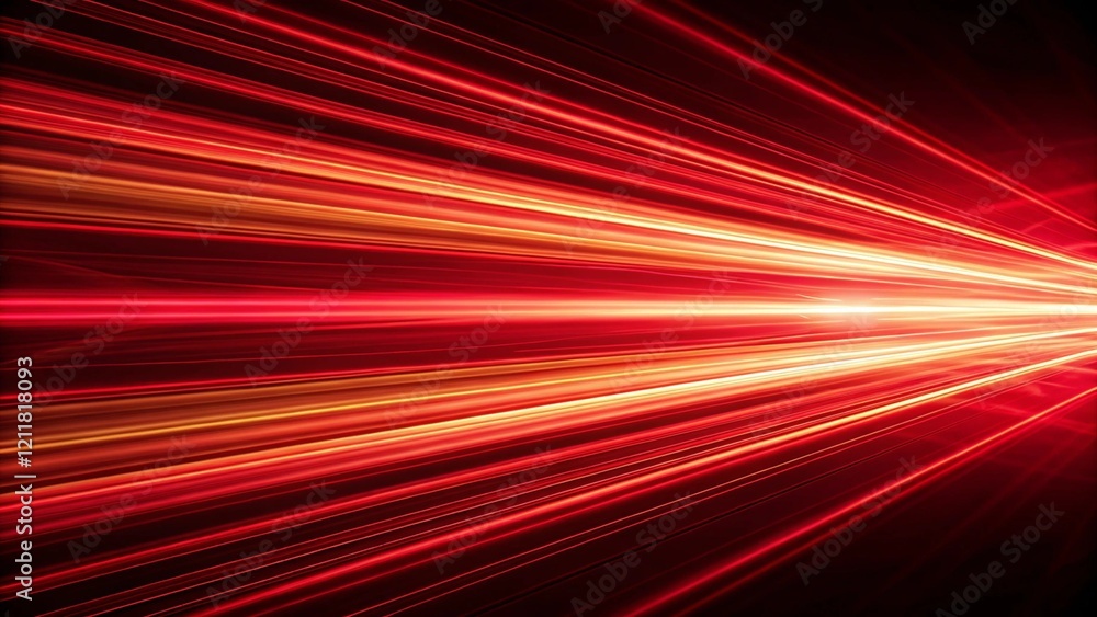 Aufkleber abstract red light streaks moving fast on dark background, futuristic glowing motion effect for spee