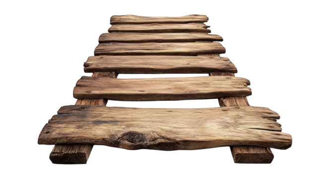 wooden pathway made of planks, showcasing rustic and natural design, perfect for outdoor settings or garden paths
