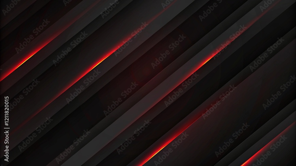 Aufkleber abstract red light with black metallic slash geometric design modern futuristic background, luxury t