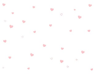 Delicate pink and white heart pattern on minimalist background