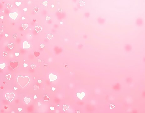 Pink heart background with floating white and pink hearts