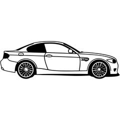 Fototapeta premium Car vector icon, Electric vehicle car Vector icon Outline, Car vector outline drawing, Car Vector illustration