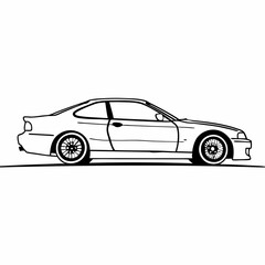 Fototapeta premium Car vector icon, Electric vehicle car Vector icon Outline, Car vector outline drawing, Car Vector illustration