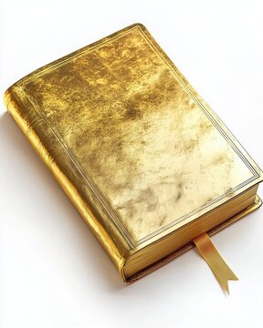 Elegant Golden Book with Smooth Cover and Ribbon Bookmark Detail
