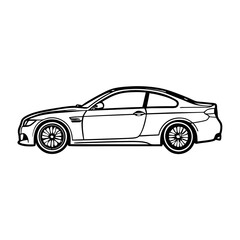 Fototapeta premium Car vector icon, Electric vehicle car Vector icon Outline, Car vector outline drawing, Car Vector illustration