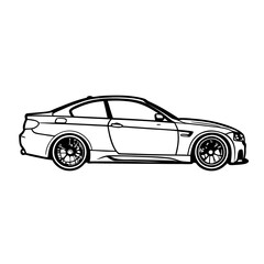 Fototapeta premium Car vector icon, Electric vehicle car Vector icon Outline, Car vector outline drawing, Car Vector illustration