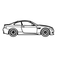 Fototapeta premium Car vector icon, Electric vehicle car Vector icon Outline, Car vector outline drawing, Car Vector illustration