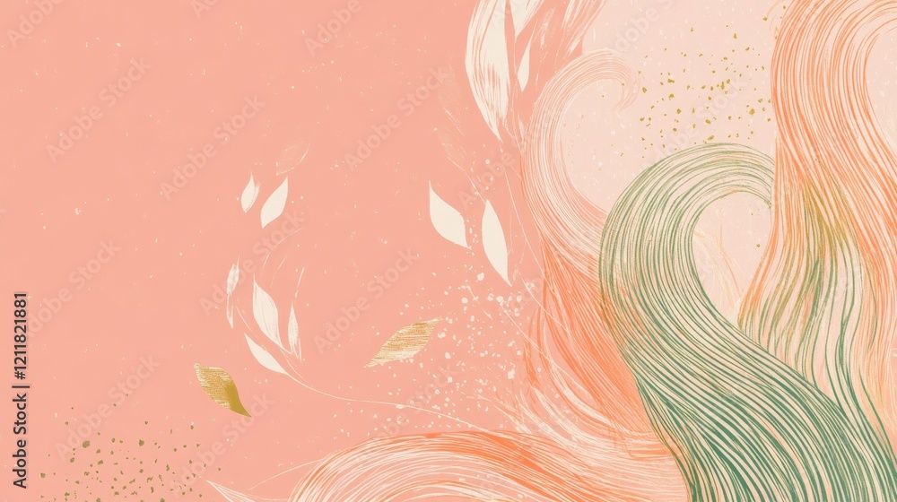 Poster elegant abstract design with flowing lines and soft colors