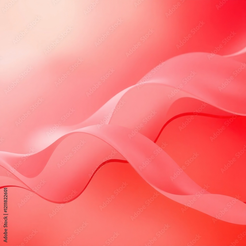 Poster flowing waves of soft red hues create an elegant dance of light and texture in an abstract compositi
