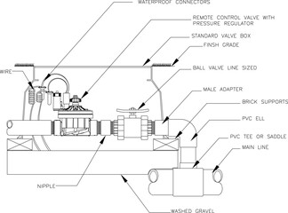 vector sketch illustration silhouette design REMOTE CONTROL VALVE DETAIL.eps