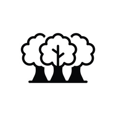 Black solid icon for trees