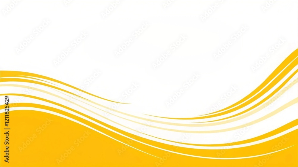 Aufkleber Abstract yellow white wave background design with empty space for text template, modern backdrop with elegant flowing lines, suitable for presentations, flyers, posters, and digital ads