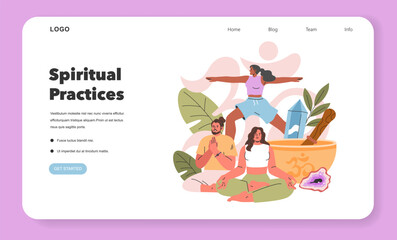 Spiritual Practices. Flat Vector Illustration