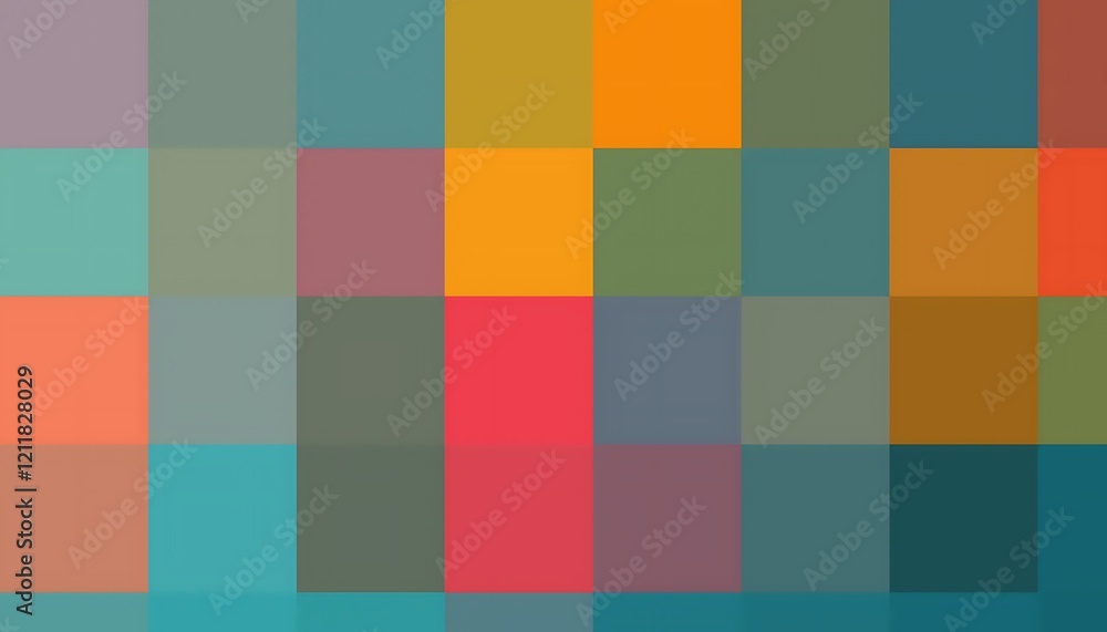 Aufkleber abstract colorful square pattern design
