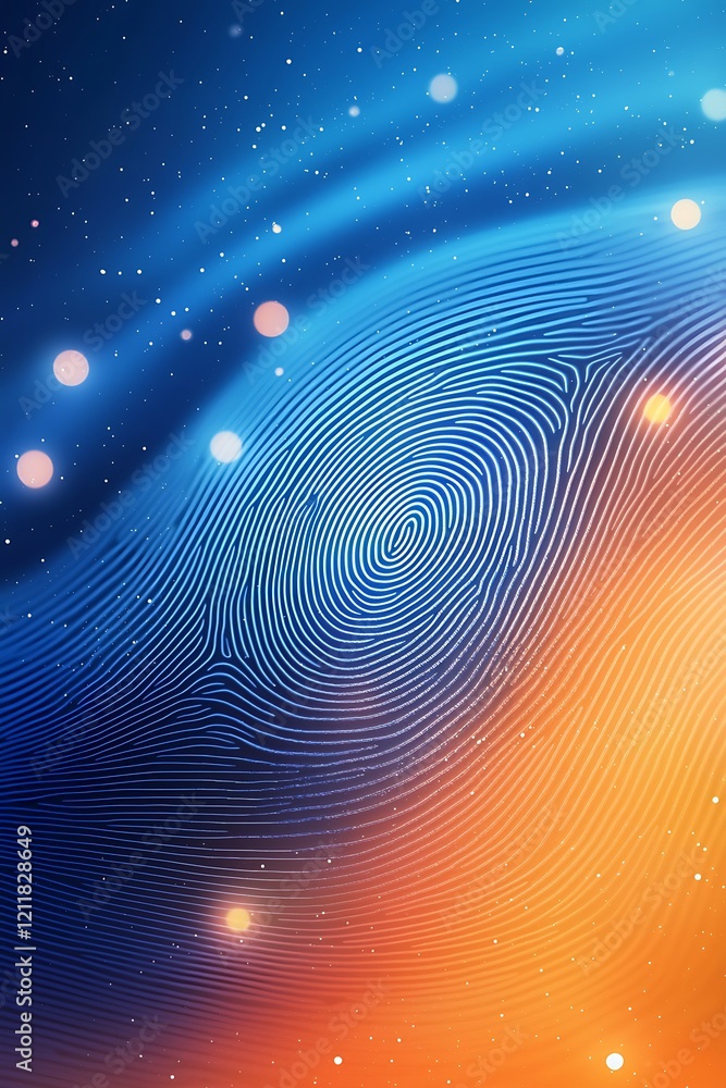 Aufkleber a captivating blend of technology and security, showcasing a digital fingerprint hovering over a vib