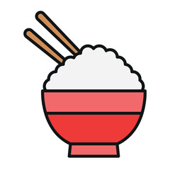rice bowl sign symbol vector icon
