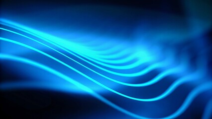 Fototapeta premium Glowing blue abstract wave on dark, shiny motion, magic space light. Techno abstract background, futuristic energy flow, dynamic neon swirl, digital fantasy flare, virtual cosmic stream