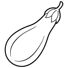 Minimalist Eggplant Line Art Vector