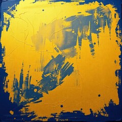 Striking blend of bold yellow and deep blue evokes emotions in modern abstract art