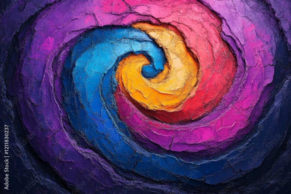 Aufkleber colorful swirling pattern with vivid hues resembling a cosmic vortex in an abstract design