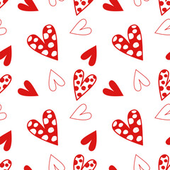 Valentine day, Valentine's seamless pattern with hearts design for fabric, cotton, wallpaper, satin, paper.
