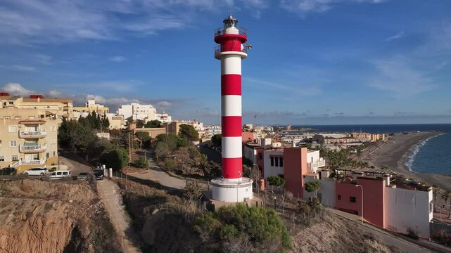 Faro Maritimo de Adra, Almer&iacute;a en el Mar Mediterr&aacute;neo