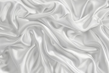 Naklejka premium Photo of Glossy white satin fabric folds. Background texture for backdrops or mapping