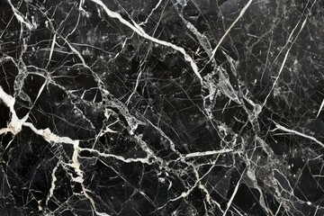 Photo of Black kitchen marble top pattern with white veins. Background texture for backdrops or mapping