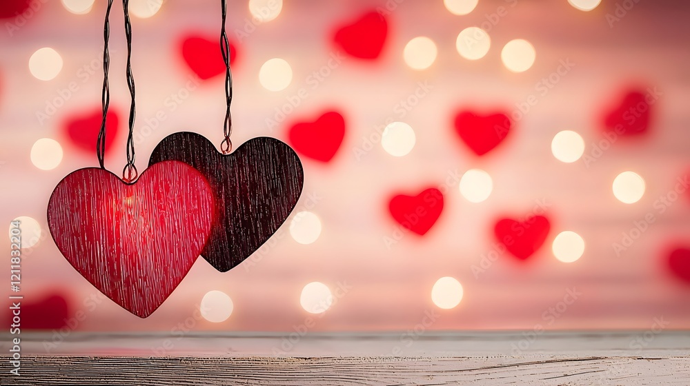 Aufkleber glowing multicolored led heart lights arranged in a radiant pattern illuminating a soft dreamy backd