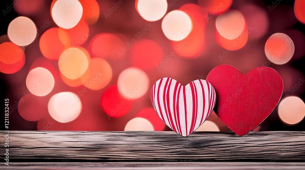 Poster glowing led hearts in bright and vivid colors creating a cheerful and romantic valentine s day ambia