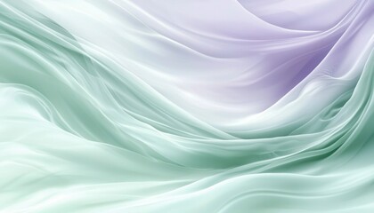 Obraz premium Abstract Draped Pastel Green and Lavender Fabric
