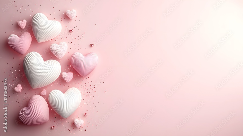 Aufkleber multicolored glowing led hearts forming a lively and festive valentine s day against a vibrant gradi