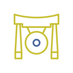 Gong Outline Illustration Design