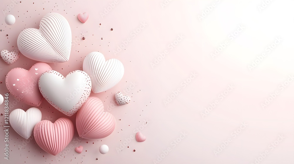 Poster floating hearts on smooth gradient backdrop colorful and elegant valentine s day background design