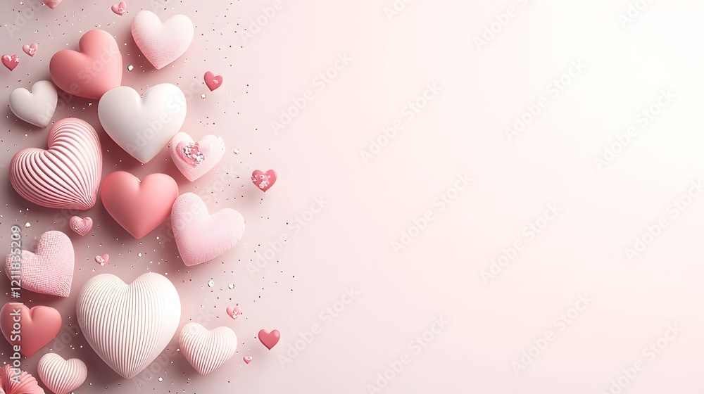 Aufkleber festive valentine s day background with colorful floating hearts creating a cheerful design on a lig