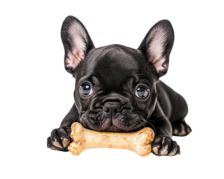 playful puppy with bone, showcasing curiosity and joy. This adorable dog is perfect for pet lovers and animal enthusiasts