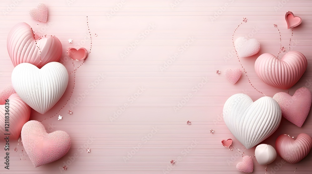 Poster warm wooden background with soft glowing pink and red bokeh lights creating a cozy romantic ambiance