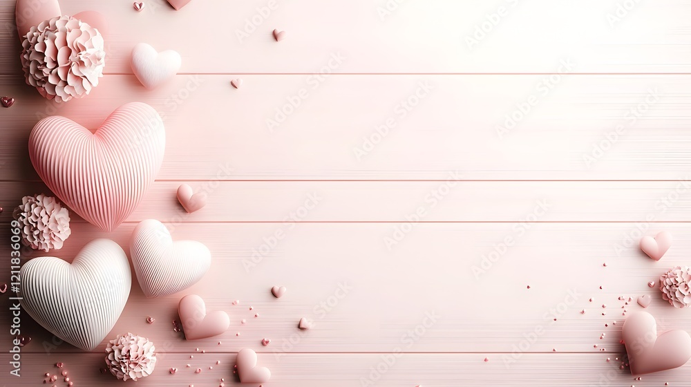 Poster warm wooden background with soft blurred pink and red bokeh lights creating a cozy romantic and inti