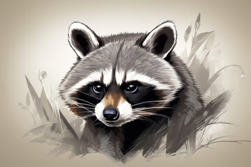 Obraz premium portrait of a raccoon.