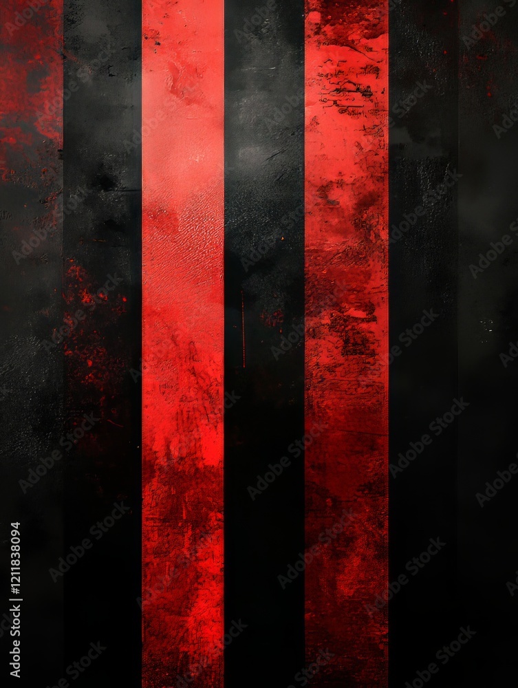 Poster red and orange stripes creating dynamic visual on black background